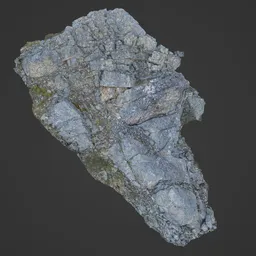 Highly detailed 3D scanned rocky boulder texture for Blender environments.