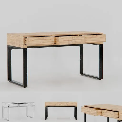Oasis Industrial Wood Desk