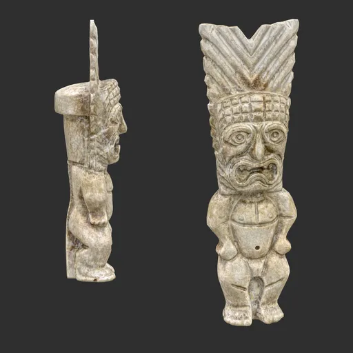 Tiki God Sacred Crown Statue Marble