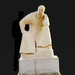 "Explore The Wiseman Sculpture, a beautifully crafted 3D model optimized for VR, created in Blender 3D. This sculpture features an impressive level of detail with 8k textures and captures the essence of a wise Ukrainian monk. Photoscan technology adds to the realism, making it a great addition to any 3D artist's collection."
