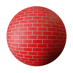 Bright Red Grooved Brick