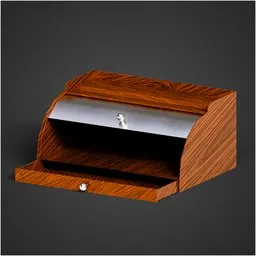Wooden Bread Box with Roll-Top Lid - PBR