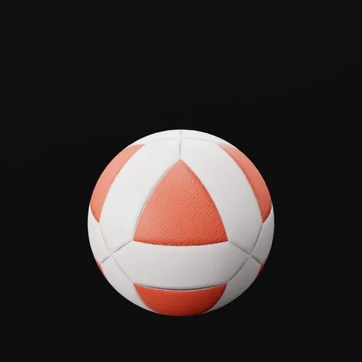 Detailed 3D model of a Teqball Ball with textured surfaces for Blender rendering.
