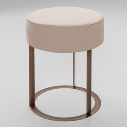 Pouf with iron structure
