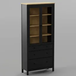 IKEA Hemnes Glass cabinet black
