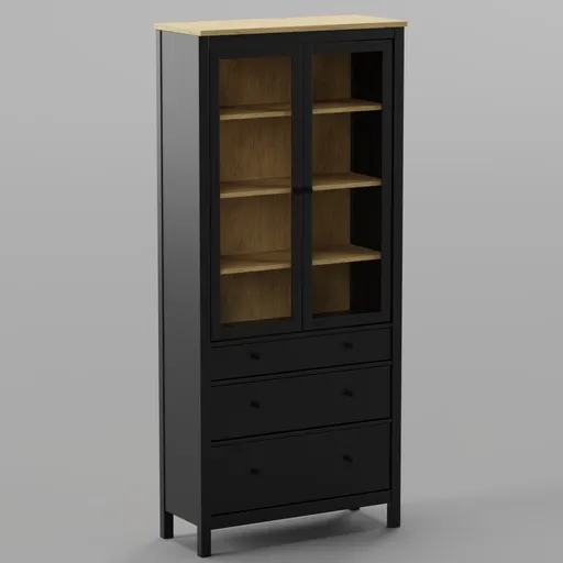 IKEA Hemnes Glass cabinet black