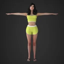 Woman Summer Shorts Set Rigged
