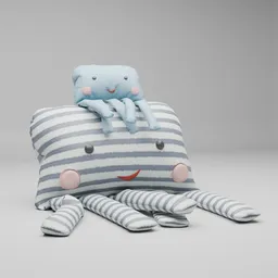 Plush Octopus Pillow Set