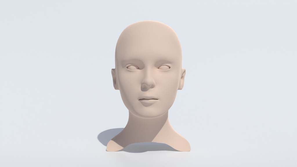 Woman Head Base Mesh | Human Heads models | Blendkit