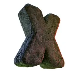 X Letter of Alphabet Stone Carved