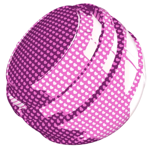 Pink cartoon hearts pattern PBR material for Blender Eevee, suitable for stylized FX.