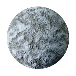 Snow-dusted cement texture for PBR ground-material in Blender 3D, displaying realistic weathering and detail.