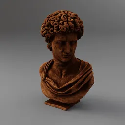 Male Portrait Bust - Wood