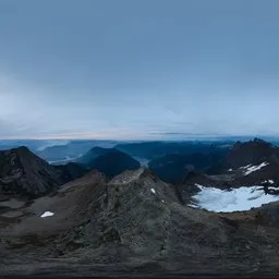 Gloomy Sunset Mountain Landscape
