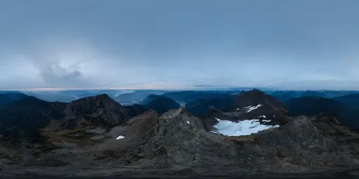 Gloomy Sunset Mountain Landscape