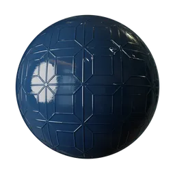 Dark Blue Geometric Glossy panels