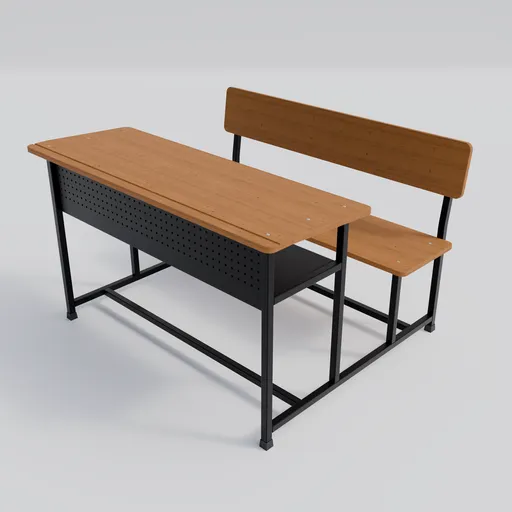 Wooden School Bench