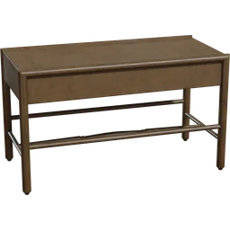 Detailed Blender 3D model showcasing a textured wooden table with a shelf, designed by Ulan Cabanilla.
