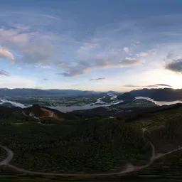 Aerial Canadian Landscape Sunset