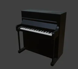 Customizable 3D piano model with adjustable parts and keys designed for Blender, ideal for animation and rendering.