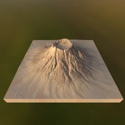 3D Printable Volcanic Mountain