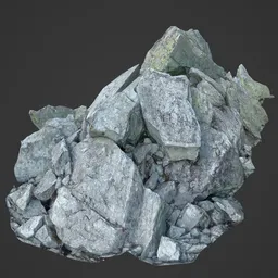 Detailed 3D rock model for Blender, optimized for environmental design with a realistic low poly count.