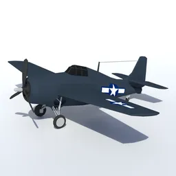 Low Poly Grumman FM-2 Wildcat