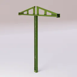 Highly detailed green 3D printable pillar roof support model for Blender 3D projects and exterior design visualizations.