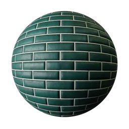 High-resolution PBR green brick texture for 3D modeling in Blender and other software.