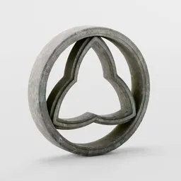 Low-poly 3D mandala window frame model with PBR textures for Blender, designed for architecture rendering.