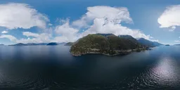 17k HDR image of Canadian mountain range by the Pacific Ocean, perfect for realistic scene lighting.