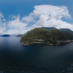 Aerial Canadian Mountain and Ocean 17k