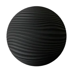 PBR black wavy tile texture for 3D rendering in Blender and other software.