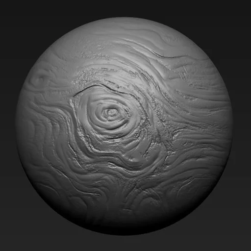 3D sculpting brush effect for tree and wood textures, ideal for detailing models in Blender 3D.