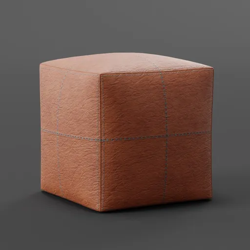 Leather ottoman pouf