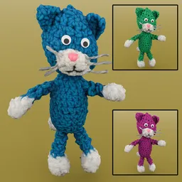 Crochet Cat Plushie Kids Cartoon Wool
