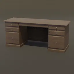 Classic Office Table with Drawers