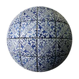 Wall Tiles Ornate Blue