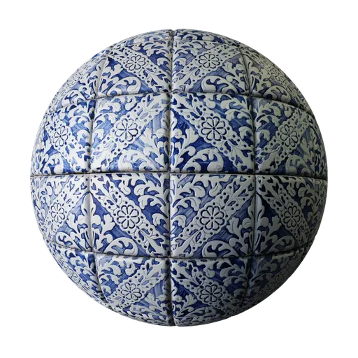 Wall Tiles Ornate Blue