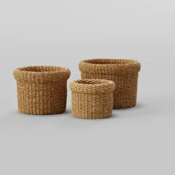 Natural Wicker Basket Set