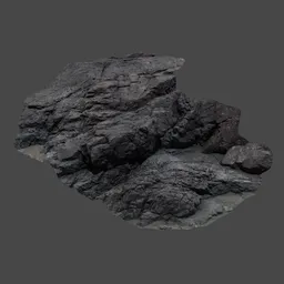 "Realistic 3D model of a rocky shore on Pacific Ocean coast created in Blender 3D. Based on a photoscan of Tofino, Vancouver Island, BC, Canada. Varying thickness, unsaturated atmosphere gives an authentic look."