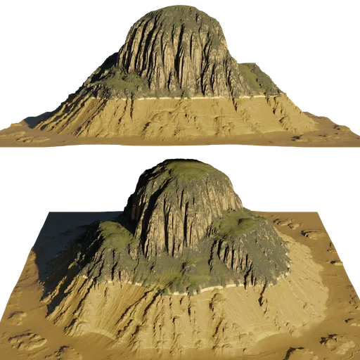 Detailed 3D mountain model showcasing rugged terrain and textures, optimized for Blender rendering.