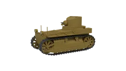 Low-poly 3D model of US T1E1 Cunningham Tank for Blender, optimized for CG visualization and stylish rendering.