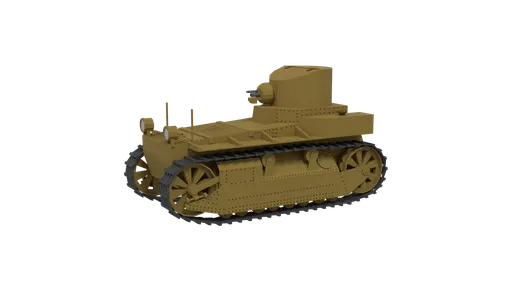 Low-poly 3D model of US T1E1 Cunningham Tank for Blender, optimized for CG visualization and stylish rendering.