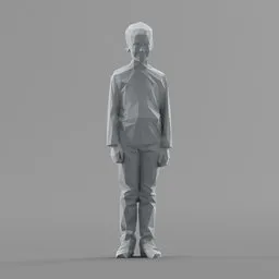 Lowpoly Teenager Standing
