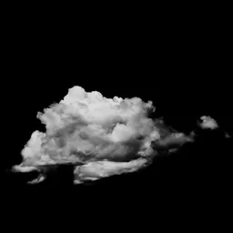 High-resolution 3D cloud model for atmospheric Blender projects, extracted from a real image with animated noise.