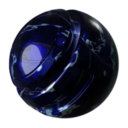 Procedural Royal Blue Cracked Marble