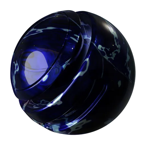 Procedural Royal Blue Cracked Marble