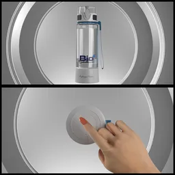 Waterbottle on by hand