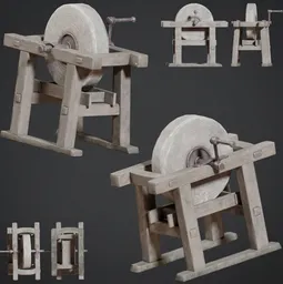 Medieval Wooden Grindstone